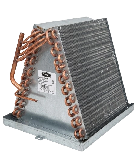 Copper coil evaporator unit for HVAC systems.