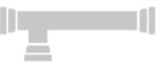 Gray pipe fitting with two threaded ends for plumbing applications.