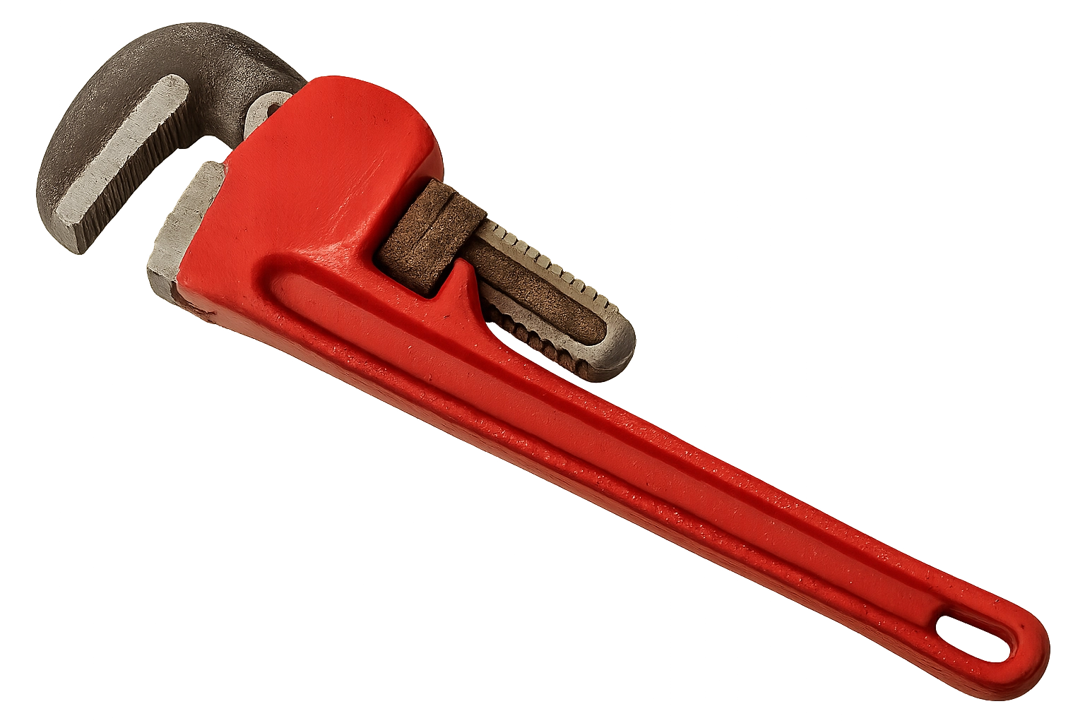 Red adjustable wrench on a gradient background Red adjustable wrench on a gradient background