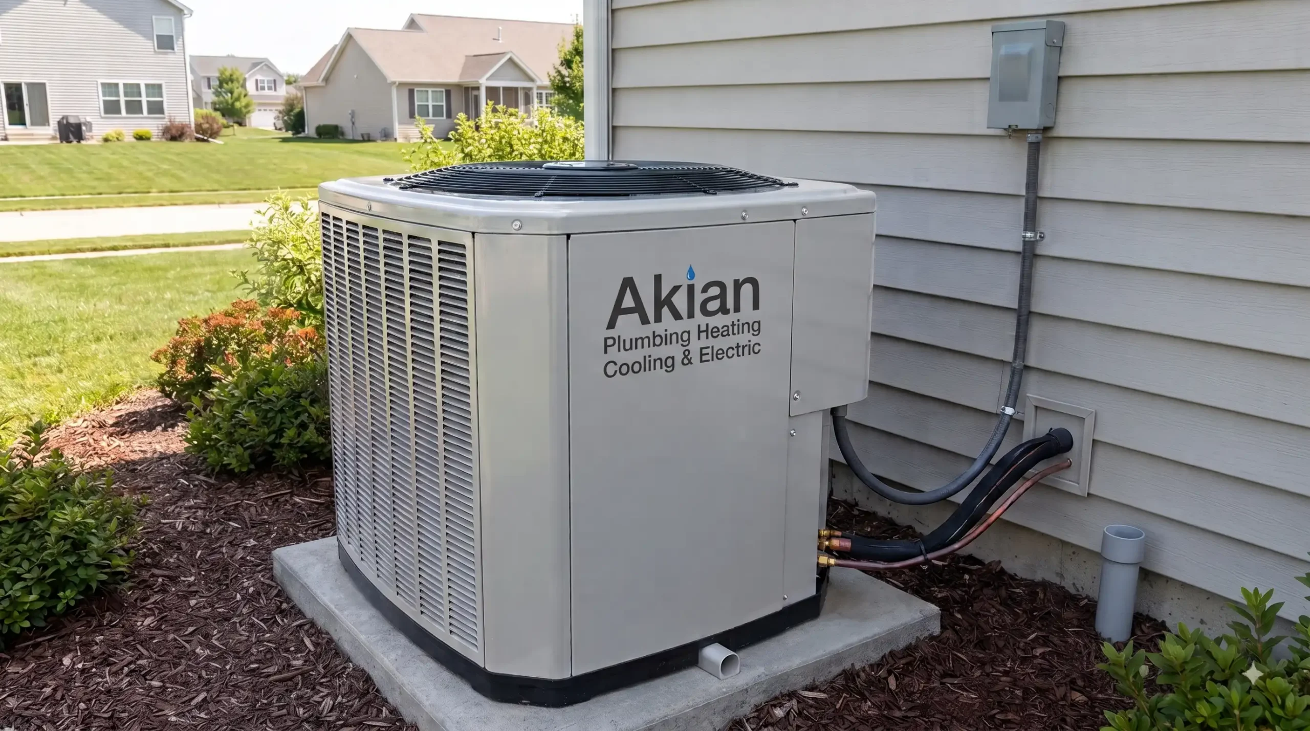 Heat pump outdoor unit installed