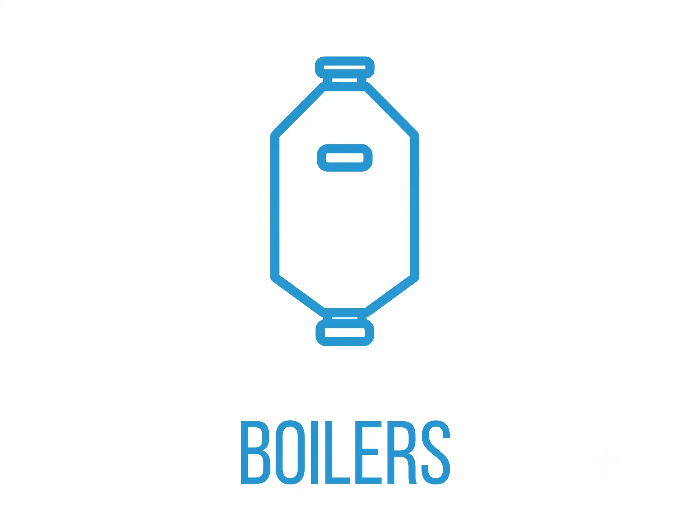 Icon representing a boiler with the label 'BOILERS' below it.